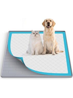 Non-Slip Dog Pee Pad Holder, Leak-Proof Potty Training Tray, 24"x24" Indoor Mat